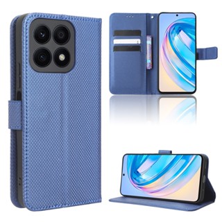 Honor X8A เคส Phone Holder Stand Case Honor X8A เคสฝาพับ Wallet PU Leather Back Cover