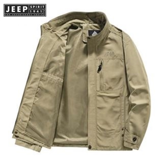 JEEP SPIRIT 1941 ESTD เสื้อแจ็กเก็ต ทรงหลวม แฟชั่นฤดูใบไม้ร่วง ฤดูหนาว สําหรับผู้ชาย