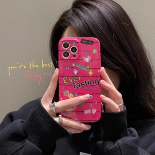 เคสโทรศัพท์มือถือแบบแข็ง กันกระแทก ลายหน้ายิ้ม ภาษาอังกฤษ DIY สําหรับ Iphone 14Pro max 13 12 11 14Pro