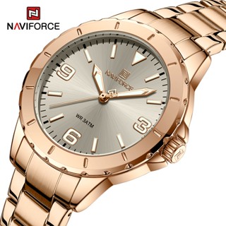 Naviforce 5022 นาฬิกาข้อมือ ลําลอง สายตาข่าย กันน้ํา หรูหรา แฟชั่นสําหรับผู้หญิง