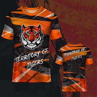 เสื้อยืด แขนสั้น พิมพ์ลาย territory of tifers แบบแห้งเร็ว ระบายอากาศได้ดี แฟชั่นฤดูร้อน สําหรับผู้ชาย