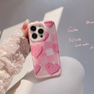 เคสโทรศัพท์มือถือ ลายหัวใจ สีชมพู สําหรับ IPhone 14promax 14pro 13promax 12 11