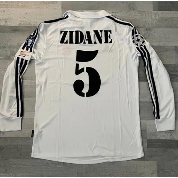 เสื้อบอล Real Madrid 2001 2002 2002 แขนยาว CL Final Zidane 5 สเปน หายาก 7# Raϟl/UCL