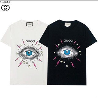 ☆★♣ Gucci เสื้อยืดคอกลม แขนสั้น ผ้าฝ้าย พิมพ์ลาย คุณภาพสูง ใส่สบาย แนวสตรีท สําหรับผู้ชาย และผู้หญิง