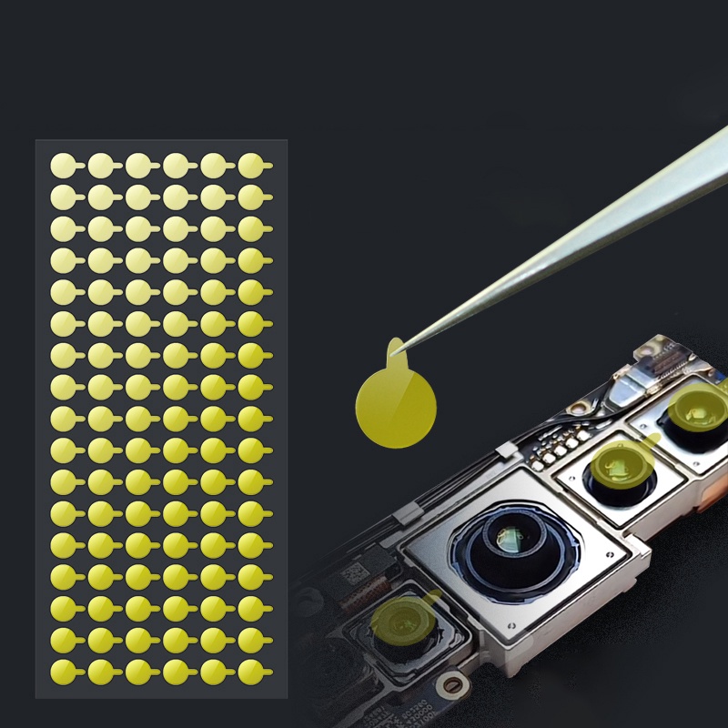 100 ชิ้น สติกเกอร์ป้องกันฝุ่น เทปอุณหภูมิสูง สําหรับ iphone กล้องอินฟราเรด ลายจุด เมทริกซ์