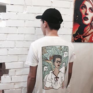 Ripndip ราคาถูก เสื้อยืดลําลอง ผ้าฝ้าย แขนสั้น พิมพ์ลายภาพวาดสีน้ํามัน รูปแมว สไตล์ฮิปฮอป สตรีท อเมริกา ทรงหลวม สําหรับคู่รัก