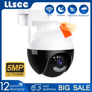 LLSEE wifi ip กล้อง HD 5MP กล้องรักษาความปลอดภัยกลางแจ้ง Night Vision IP66 กันน้ำ ip กล้องวงจรปิดสองทางเสียงเฝ้าระวังมือถืออัจฉริยะ