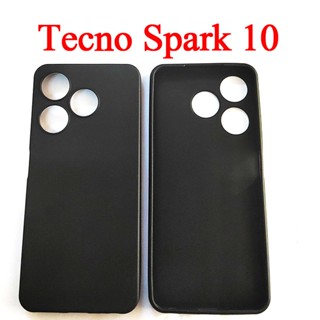 Tecno Spark 10 เคส สีดํา นิ่ม TPU ซิลิโคน ฝาหลัง