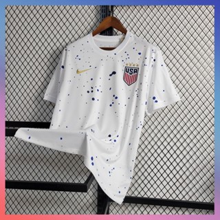 เสื้อกีฬาแขนสั้น ลายทีมชาติฟุตบอล USA Jersey 2023 สีขาว