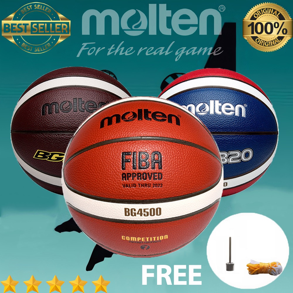 Molten GG7X Fiba Basketball Size 7 วัสดุ PU พร้อมเข็มและตาข่าย