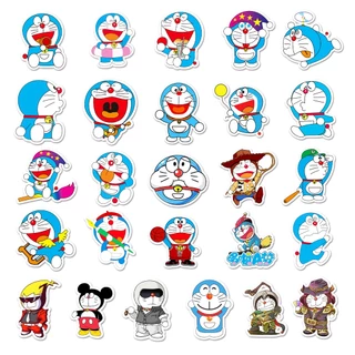 สุ่ม 52 ชิ้นตลกโดราเอมอนสติกเกอร์กันน้ํา DIY สําหรับโทรศัพท์แล็ปท็อปรถสติกเกอร์ Creative Home Decal