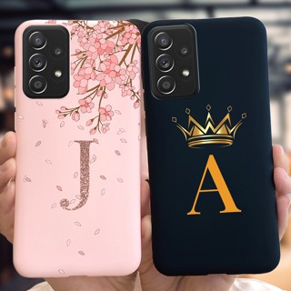 เคสโทรศัพท์มือถือแบบนิ่ม กันกระแทก ลายตัวอักษร มงกุฎน่ารัก สําหรับ Samsung Galaxy A53 5G A53 5G SM-A536B