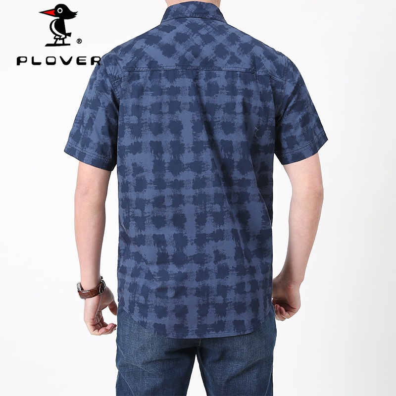 เสื้อเชิ้ตผู้ชาย PLOVER เสื้อแขนสั้น ลายตารางหมากรุก Plus Size M-5XL ราคา ถูกที่สุด ดีลบีเคเค แกลเลอรีภาพที่ 3