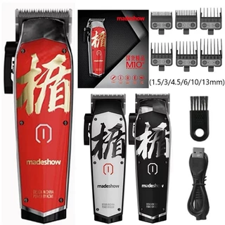 Madeshow M10 + Professional ตัดผมตัดผม 0 มม.หัวล้านTrimmer 2200mAh 7000 RPM FinishingผมClipperสําหรับMan Madeshow M11