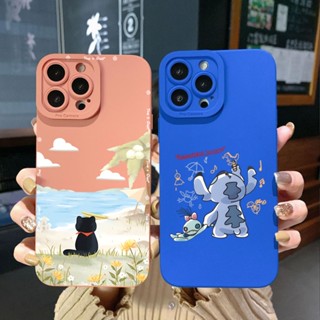 เคสโทรศัพท์มือถือ ขอบสี่เหลี่ยม ป้องกันเต็มเลนส์ ลาย Stitch สําหรับ Realme C21 C30 C30S C33 C20 Narzo 50A Prime