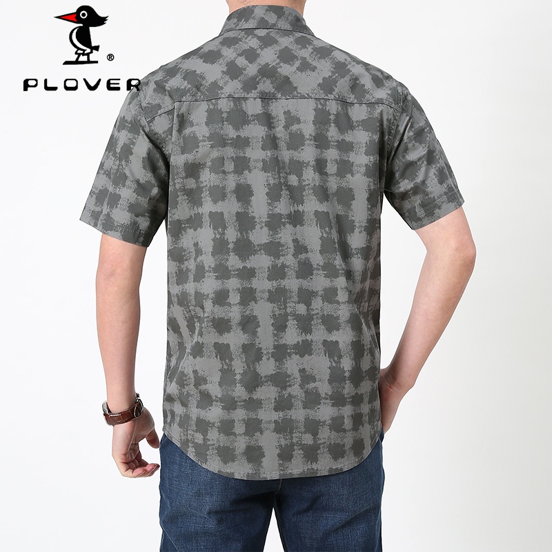 เสื้อเชิ้ตผู้ชาย PLOVER เสื้อแขนสั้น ลายตารางหมากรุก Plus Size M-5XL ราคา ถูกที่สุด ดีลบีเคเค แกลเลอรีภาพที่ 5