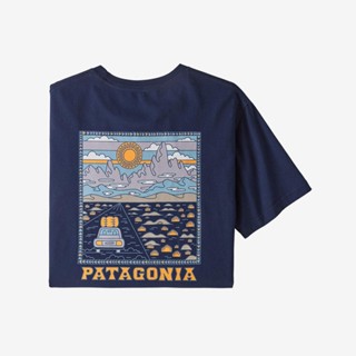 Patagonia เสื้อยืดแขนสั้นลําลอง ผ้าฝ้าย ระบายอากาศ ใส่สบาย สไตล์คลาสสิก สําหรับผู้ชาย 38537