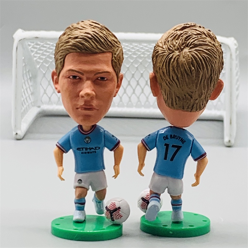 Soccerwe ตุ๊กตาฟุตบอล Manchester City Player 17 Kevin De Bruyne Action Figurines