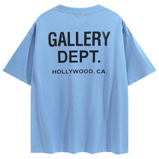 GALLERY DEPT GD แฟชั่นเสื้อยืดแขนสั้นลําลองคอกลมสไตล์ใหม่สําหรับผู้ชายและผู้หญิง 0223