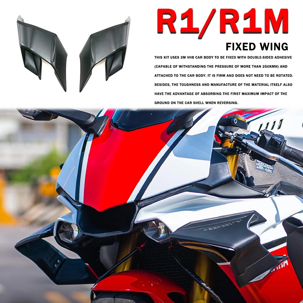 ใหม่ แฟริ่งติดกระจกหน้ารถจักรยานยนต์ สีดํา สําหรับ Yamaha R1 R1M R1 M 2015-2023