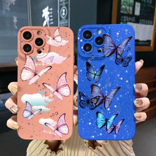 เคสโทรศัพท์มือถือ ขอบสี่เหลี่ยม ลายผีเสื้อ หรูหรา สําหรับ Realme C21 C30 C30S C33 C20 Narzo 50A Prime