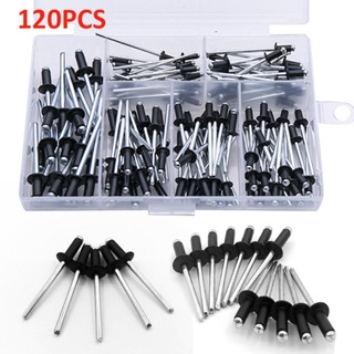 New 120pcs Blind Rivets Assortment Aluminum Pop Rivets Set Rivets Steel Rivets