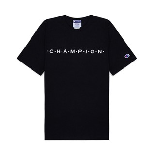 Champion เสื้อยืดแขนสั้น ผ้าฝ้ายแท้ พิมพ์ลาย สไตล์คลาสสิก ดูดซับเหงื่อ สําหรับผู้ชาย และผู้หญิง