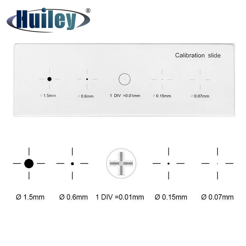 กล้องจุลทรรศน์ไมโครมิเตอร์ 0.01 มม. พร้อมจุดสอบเทียบ 4 จุด สําหรับเวที