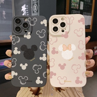 เคสโทรศัพท์มือถือ ขอบสี่เหลี่ยม แบบเต็ม ลายมิกกี้ มินนี่น่ารัก สําหรับ Realme C21 C30 C30S C33 C20 Narzo 50A Prime