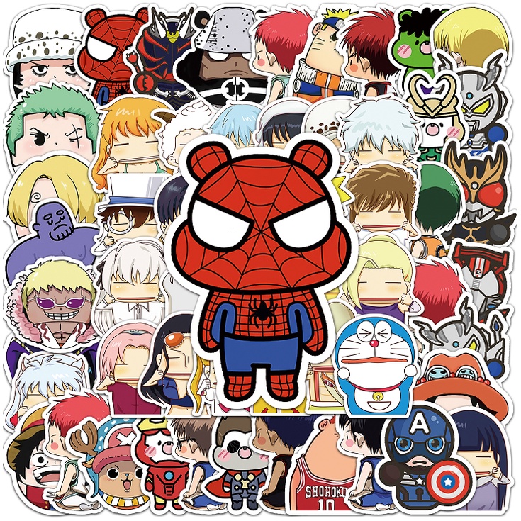 50 ชิ้นตลกการ์ตูนสติกเกอร์กันน้ํา DIY สําหรับโทรศัพท์แล็ปท็อปรถสติกเกอร์ Creative Home Decal