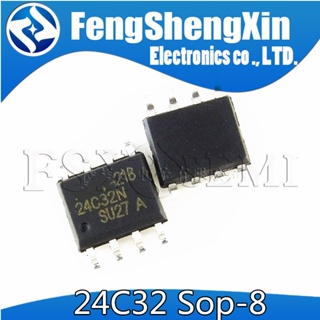 ไอซีหน่วยความจํา AT24C32 24C32 24C32N 24C32AN SOP-8 Yuan Serial EEPROM 100 ชิ้น/มือ