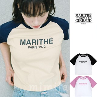 [MARITHE Francois GIRBAUD] เสื้อยืดลําลอง แขนสั้น พิมพ์ลายโลโก้ RAGLAN