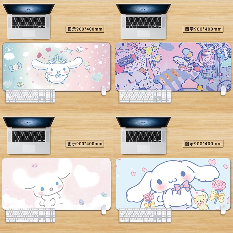SANRIO Kawaii แผ่นรองเมาส์ อเนกประสงค์ ลายการ์ตูน Cinnamoroll ขนาดใหญ่ สีชมพู สีฟ้า สําหรับโต๊ะเขียนหนังสือ