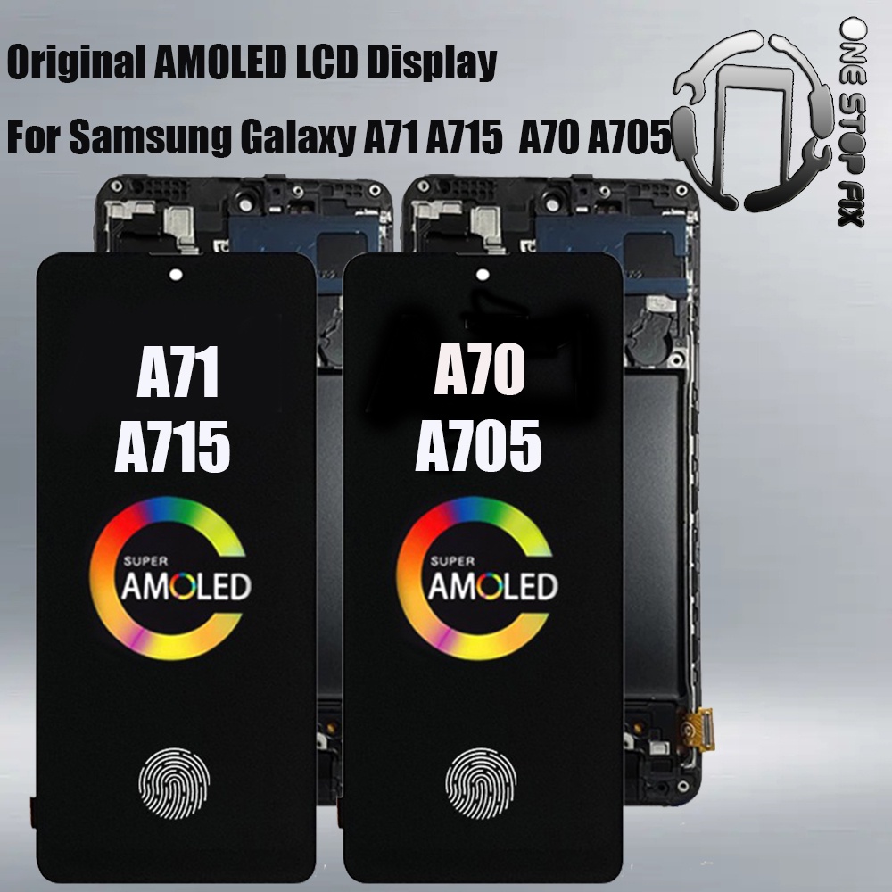 หน้าจอสัมผัสดิจิทัล AMOLED สําหรับ Samsung Galaxy A70 A705 A71 A715