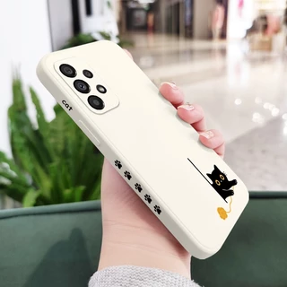 เคสโทรศัพท์มือถือ ซิลิโคน ลายแมว สําหรับ Samsung Galaxy A73 A53 A33 A23 5G