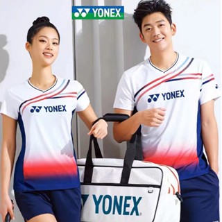 Yonex เสื้อยืดแบดมินตัน แบบแห้งเร็ว สําหรับผู้ชาย และผู้หญิง