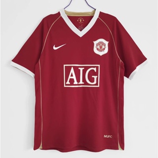 เสื้อกีฬาแขนสั้น ลายทีมชาติฟุตบอล Manchester United 2006/2007 ชุดเหย้า สไตล์เรโทร