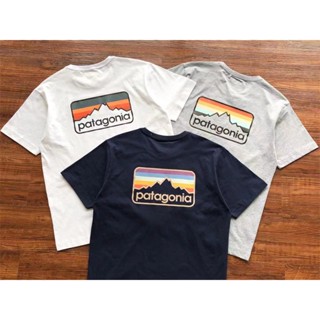 Patagonia เสื้อยืดแขนสั้นลําลอง ผ้าฝ้าย ทรงหลวม ขนาดใหญ่ แฟชั่นสําหรับผู้ชาย