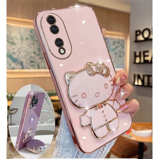 เคสนิ่ม ลาย Hello KT น่ารัก พร้อมที่ตั้งวาง สําหรับ Honor X9 X7 X8 50 Magic 5 Lite 70 9X Pro X7A X8A X9A X6S