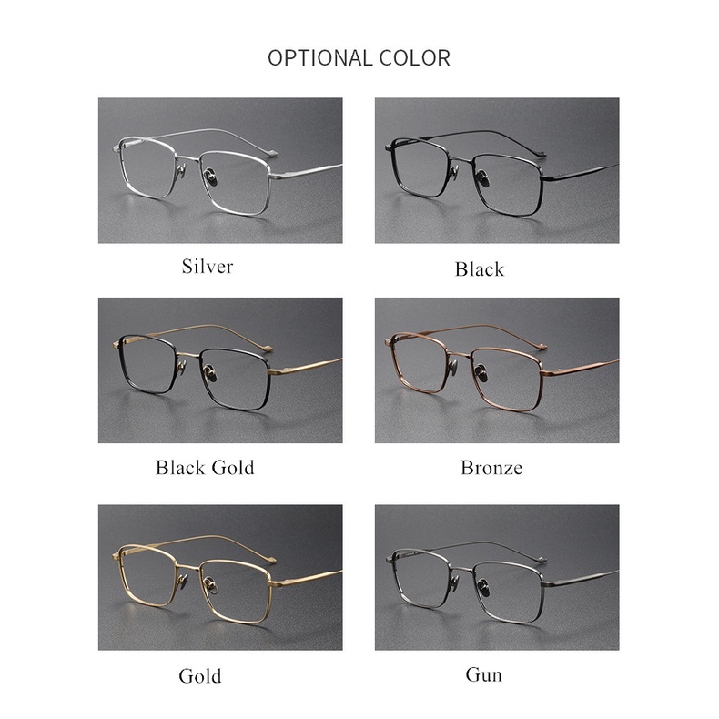 วินเทจ ไทเทเนียม กรอบแว่นตา ผู้ชาย ผู้หญิง กรอบแว่นตา สี่เหลี่ยม ผู้ชาย ธุรกิจ แว่นตา - รูปที่ 6