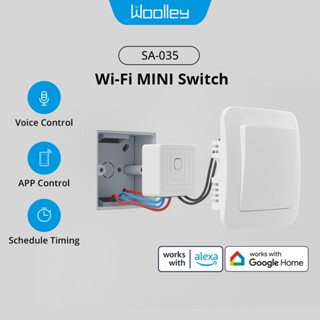 Woolley SA-035-16A-BUP 16A Wifi สวิตช์ควบคุม 2 ทาง รีเลย์ Wifi ขนาดเล็ก สําหรับ Alexa Alice Google Home