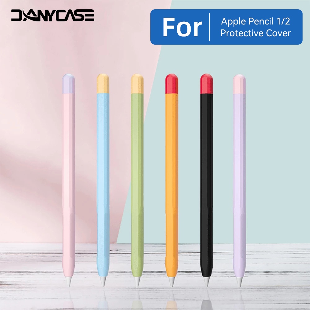 ซิลิโคนอ ่ อนนุ ่ มกล ่ องดินสอสีสันสไตลัสป ้ องกัน Apple Pencil Pro (USB-C🌹 2024 สําหรับ Apple Pencil 1st 2nd Generation Cover อุปกรณ ์ เสริม iPad