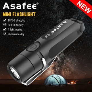 Asafee ไฟฉายฉุกเฉิน อเนกประสงค์ แบบพกพา ขนาดเล็ก 4 โหมด ชาร์จ USB