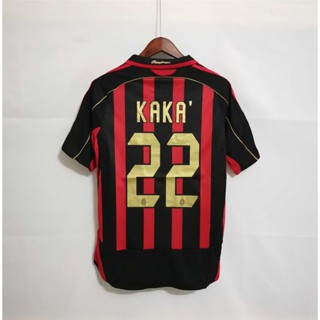 เสื้อกีฬาแขนสั้น ลายทีมชาติฟุตบอล RONALDO KAKA MALDINI 06-07 AC Milan ชุดเหย้า คุณภาพสูง สไตล์เรโทร