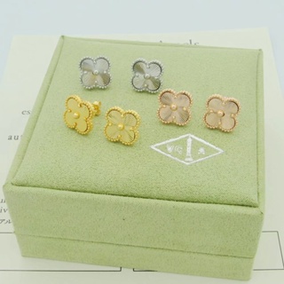 New v&amp;c.a car flower earrings fashionable and simple 925 silver needle versatile girl earrings