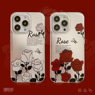 เคสโทรศัพท์มือถือแฟชั่น ลายดอกกุหลาบ สําหรับ iphone 14 Pro Max i14 plus 13 Pro Max i13 13pro i11 12Pro 12 Pro Max