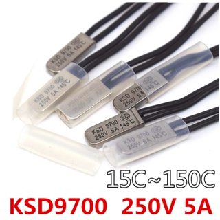 1PCS เทอร์โมสวิตช์ฟิวส์เทอร์โมสตัท Ksd9700 5A 250V 15C 35C 55C 60C 75C 80C 85C 90C 95C 100C 115C 120C 155C