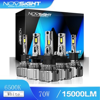 Novsight พร้อมส่ง ใหม่ หลอดไฟหน้ารถยนต์ LED Mini N50 9005 9006 9012 H11 H7 H4 70W 15000LM 6500K
