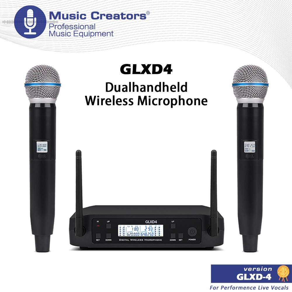 Shure GLXD4 UHF ระบบไมโครโฟนไร้สาย ความถี่มือถือ คาราโอเกะ โลหะ แบบมืออาชีพ