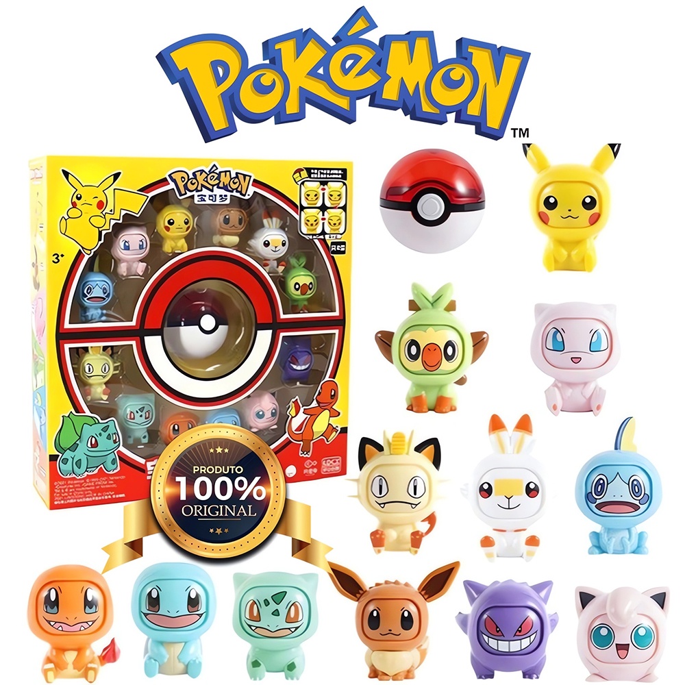 Pokemon Swap Face Figure ตุ๊กตาฟิกเกอร์ Pikachu Twisting Egg Change Face 6 ชิ้น